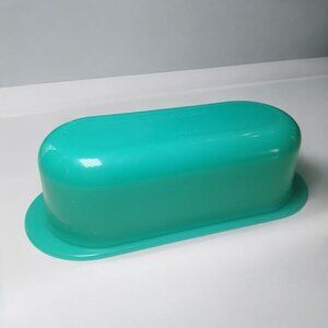 Tupperware Green Butter Dish Lid 1 Stick Capacity 5080A Plastic Teal Small Round